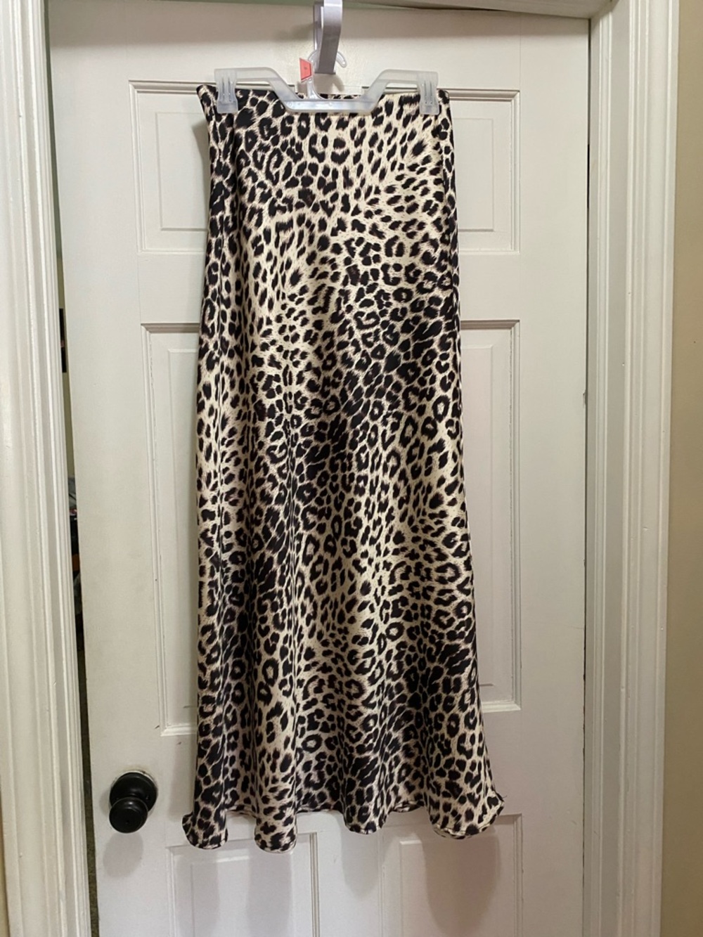 Leopard Print Maxi Skirt in Cream and Black